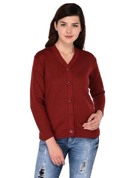 Women's Wool V-Neck Sweater | Soft Knitted Winter Pullover for Ladies | Warm, Cozy & Stylish Sweater for Casual, Office