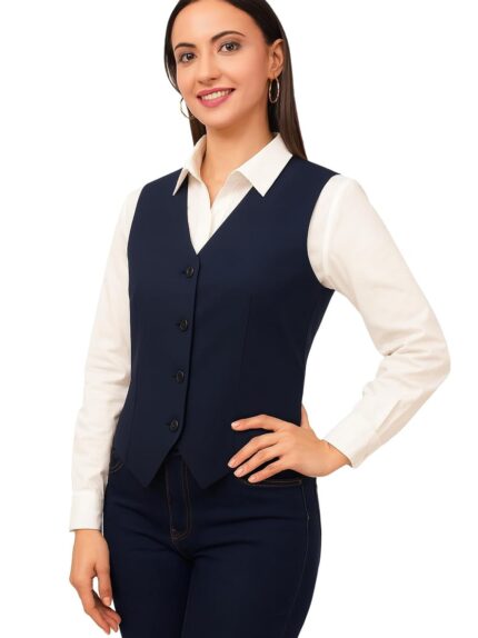 SaintX Women's Waist Coat | Sleeveless | Stylish Executive Wear | Formal Blazer Waistcoat | Office wear