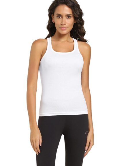 Van Heusen Women Cotton Slim Fit Anti Bacterial Racerback Tank Top - Colour Fresh, Moisture Wicking