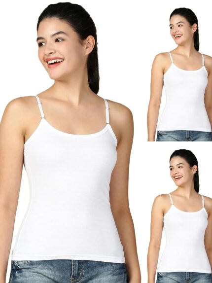 Lux Cozi Premium Cotton Regular Fit Camisole for Women - Pack of 3