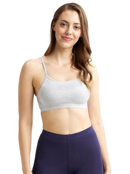 Jockey 1351 Women's Super Combed Cotton Elastane Stretch Multiway Styled Crop Top with Adjustable Straps and Stay Fresh Treatment, Full-Coverage Bra