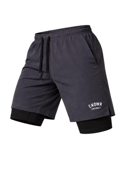 ENDEAVOUR WEAR 2 in 1 Active Dual Shorts for Men with Inner Lining for Sports Running Gym