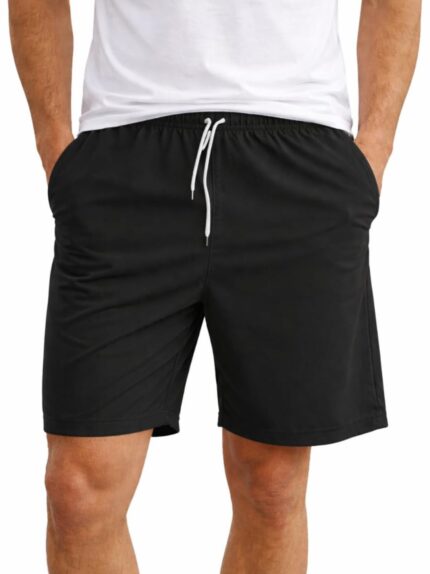 Men's Polyester Gym Running Shorts | Lightweight Breathable Athletic Shorts with Pockets | Casual Jogging Workout Sports Shorts | Summer Beach Wear Bermuda Shorts for Men