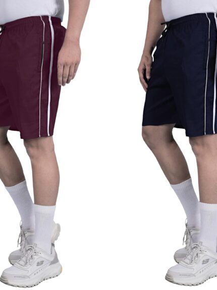 Seemoo Pack of 2 Solid Men Multicolor Gym Shorts, Night Shorts, Regular Shorts, Cycling Shorts, Basic Shorts, Gym Shorts