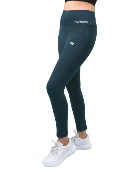 Generic Women's Polyster Solid Sport Leggings (Blue)