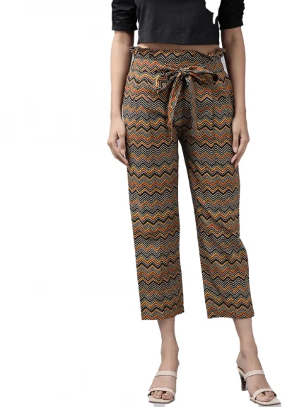 Generic Women's Casual Printed Cotton Trouser Pant (MultiColor)
